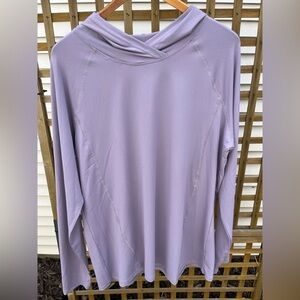LUYAA Exercise Hoodie Top Athleisure Stretch Lavender Comfy Size XL